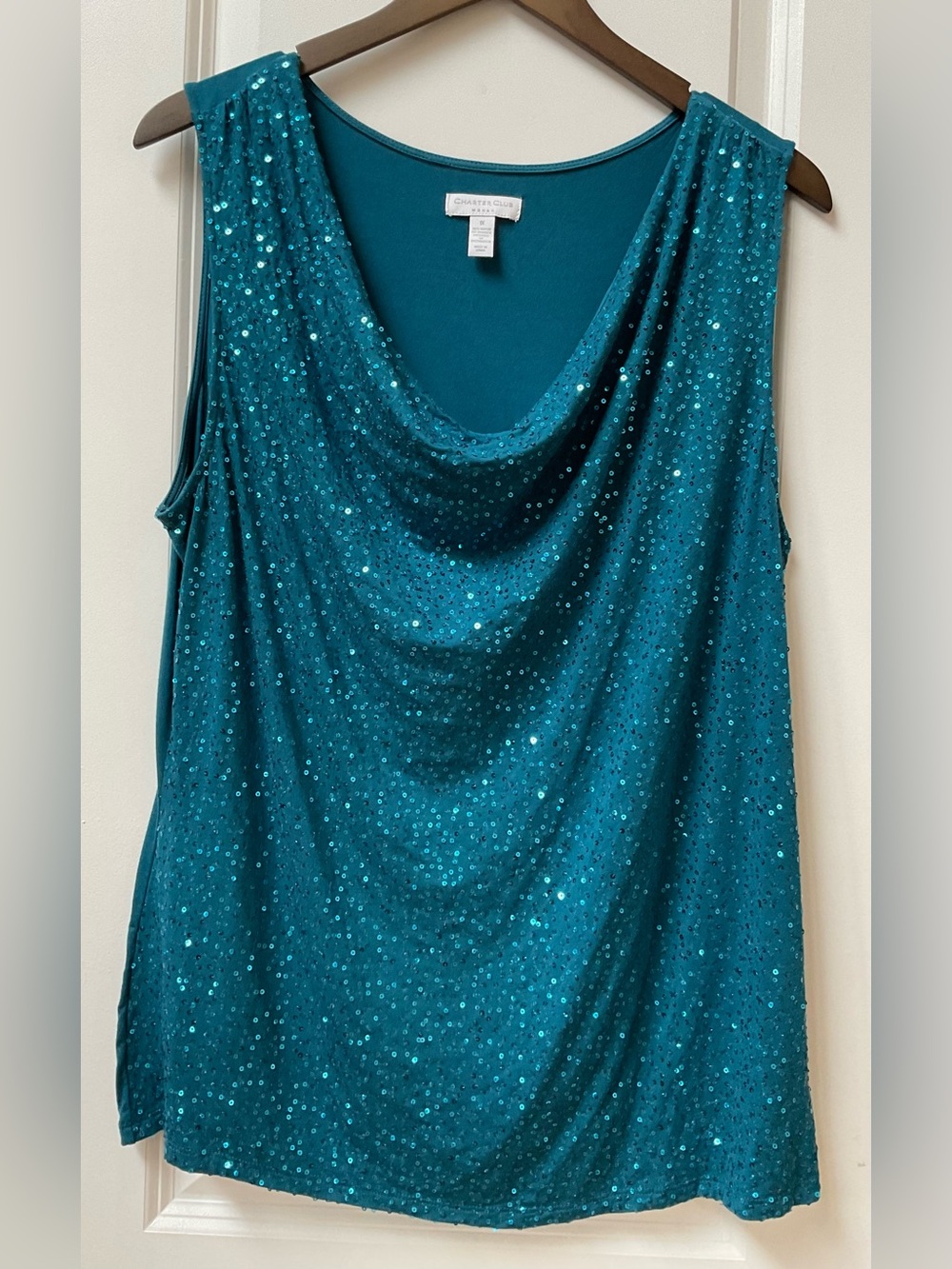Charter Club Sequins Cowl Neck Top